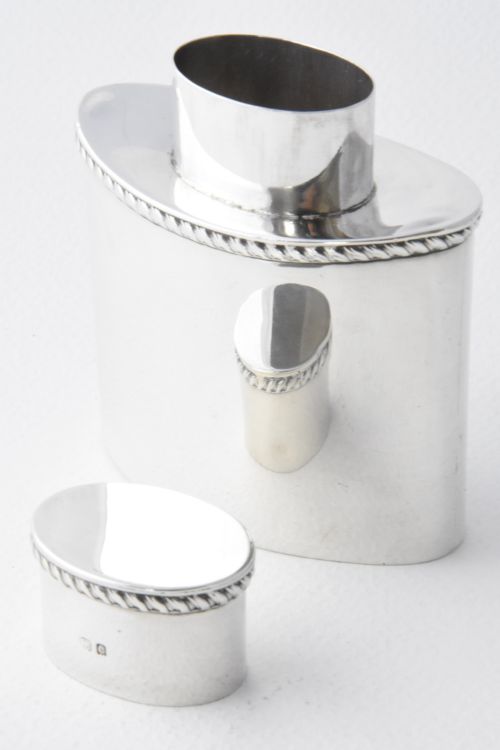fig 1. Edwardian Solid Silver Tea Caddy 1902
