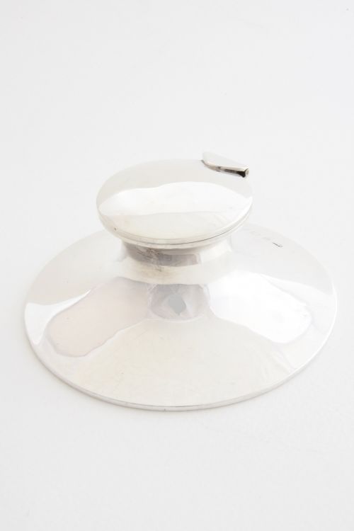 fig 3. Edwardian Solid Silver Capstan Inkwell 1905