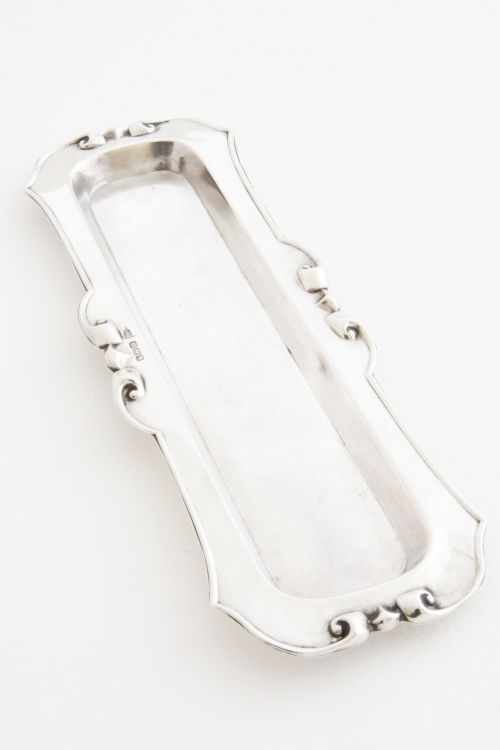 Edwardian Solid Silver Pen Tray 1904