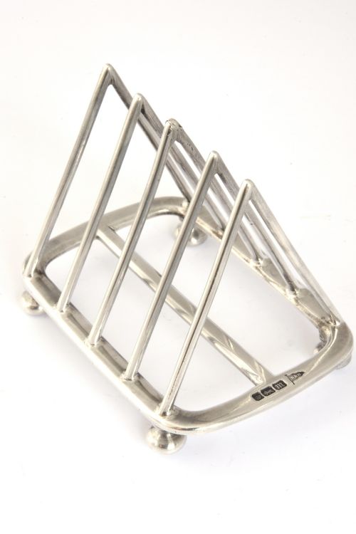 Solid Silver Four Slice Toast Rack 1904