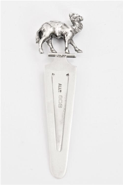 Edwardian Solid Silver Camel Bookmark 1902