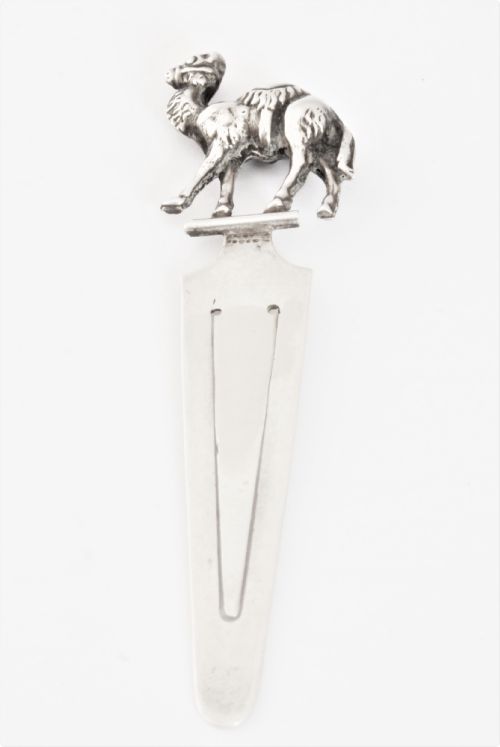 fig 1. Edwardian Solid Silver Camel Bookmark 1902