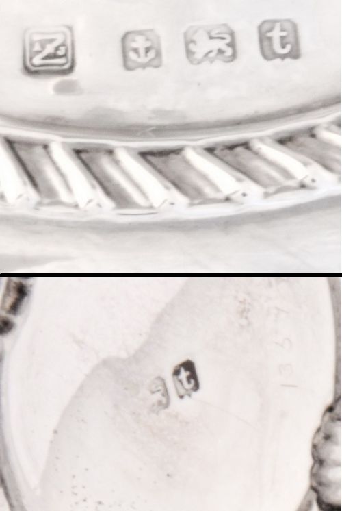 fig 4. Small Antique Silver Capstan Inkwell 1918