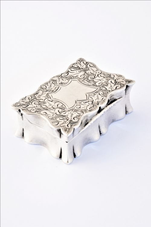 fig 1. Victorian Antique Silver Snuff Box 1898
