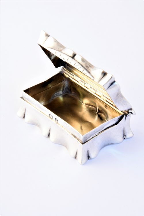 fig 3. Victorian Antique Silver Snuff Box 1898