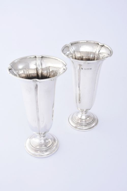 Pair of Antique Silver Vases 1915