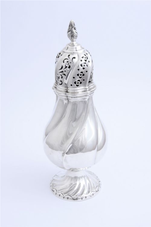 fig 1. Large Antique Silver Sugar Shaker 1897