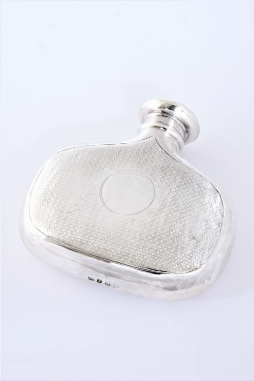 Rare Victorian Antique Silver Hip Flask 1899