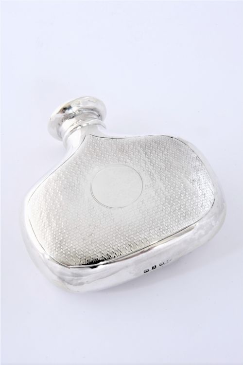 fig 1. Rare Victorian Antique Silver Hip Flask 1899