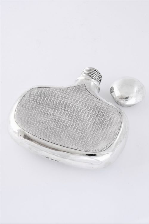 fig 3. Rare Victorian Antique Silver Hip Flask 1899