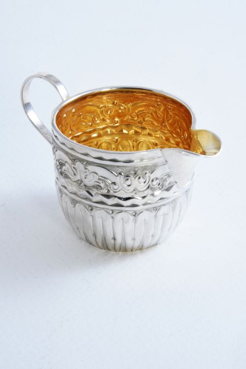 fig 2. Victorian Cased Antique Silver Cream Jug and Sugar Bowl 1889