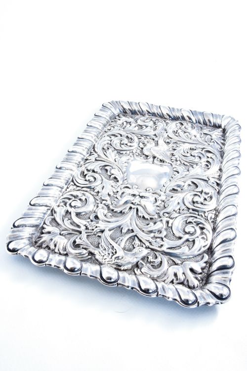 Large Victorian Solid Silver Dressing Table Tray - Chester 1900