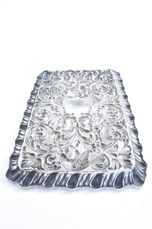 fig 4. Large Victorian Solid Silver Dressing Table Tray - Chester 1900