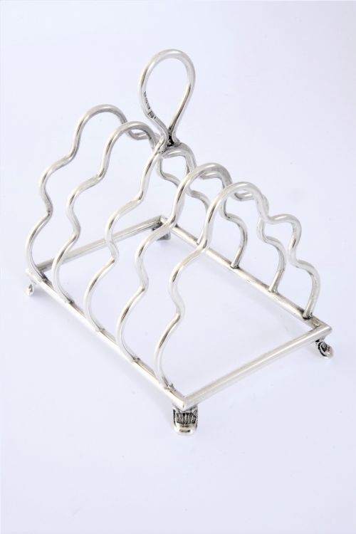 Edwardian Antique Silver Toast Rack (4 Slice) - Chester 1907