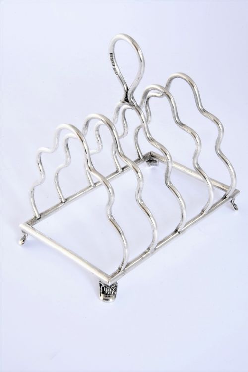 fig 1. Edwardian Antique Silver Toast Rack (4 Slice) - Chester 1907