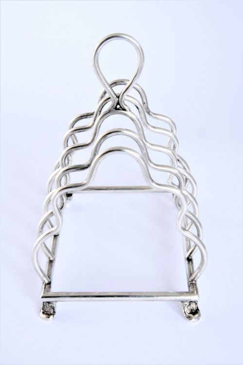 fig 2. Edwardian Antique Silver Toast Rack (4 Slice) - Chester 1907