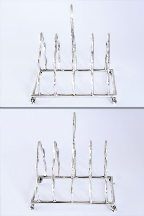 fig 3. Edwardian Antique Silver Toast Rack (4 Slice) - Chester 1907