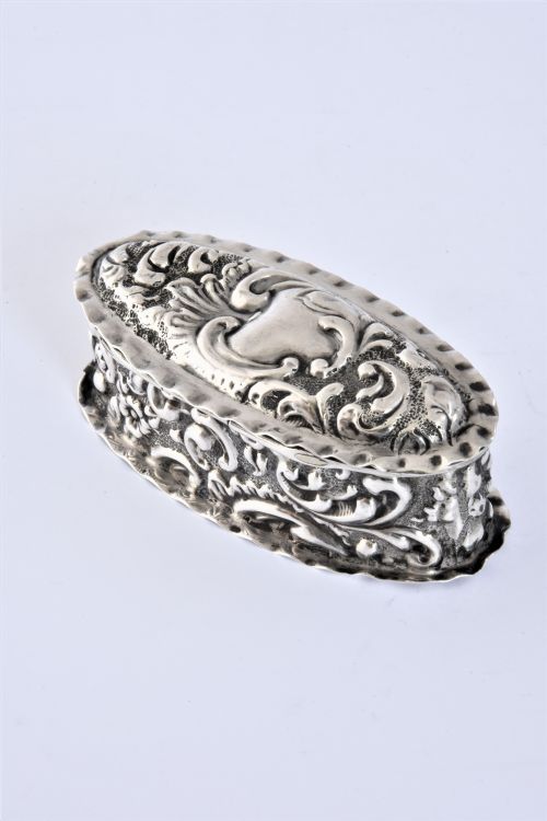 Victorian Antique Silver Snuff Box 1901