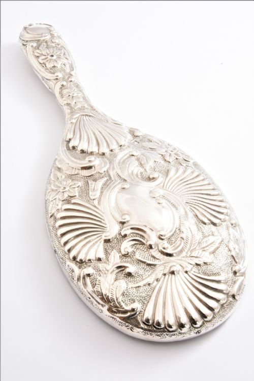 fig 2. Victorian Antique Silver Hand Mirror 1897