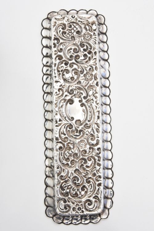 fig 2. Edwardian Antique Silver Pen Tray 1903