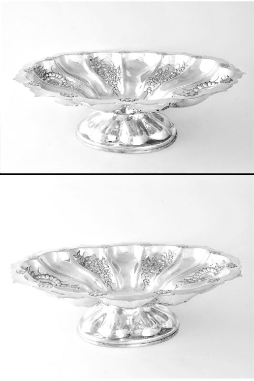 fig 3. Large Victorian Antique Silver Pedestal Dish 1900