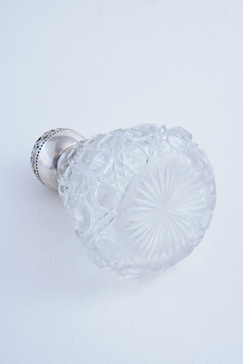 fig 4. Silver Mounted Cut Glass Perfume Bottle 1889