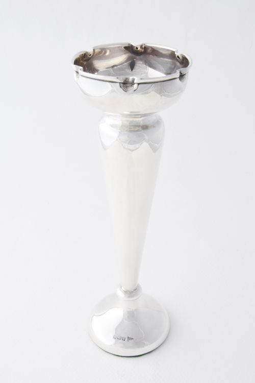 Tall Antique Silver Vase 1914