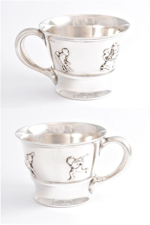 fig 3. Nursery Rhyme Antique Silver Christening Mug 1911