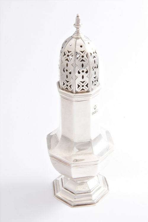 fig 1. Edwardian Antique Silver Sugar Shaker 1904