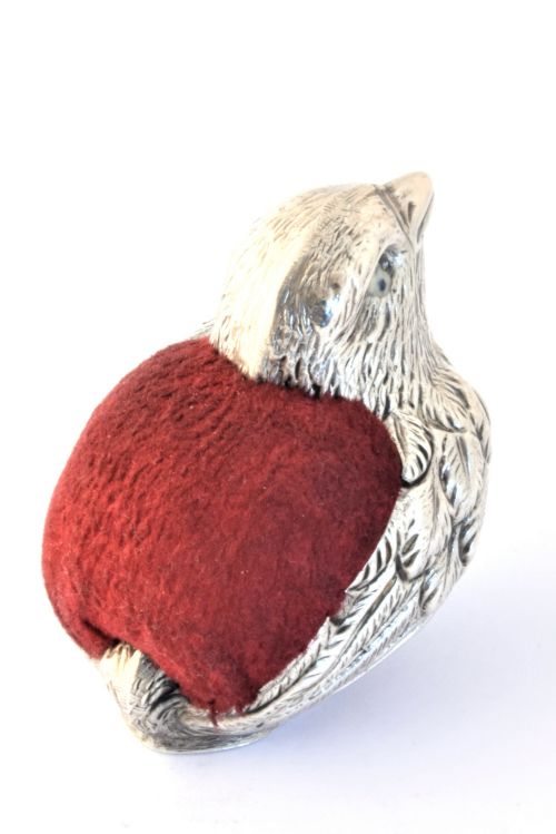 fig 3. Edwardian Antique Silver Pin Cushion – Chick – 1906