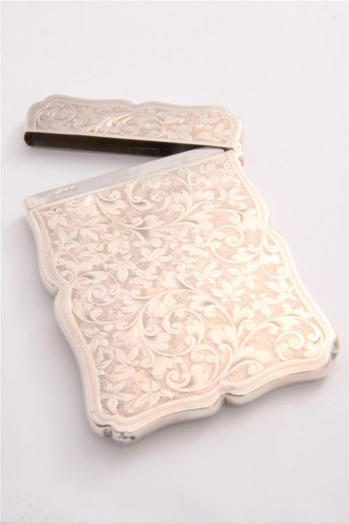 fig 3. Edwardian Antique Silver Card Case – Chester 1903