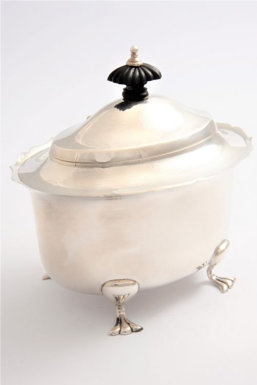 Antique Silver Tea Caddy 1916