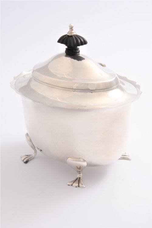fig 1. Antique Silver Tea Caddy 1916