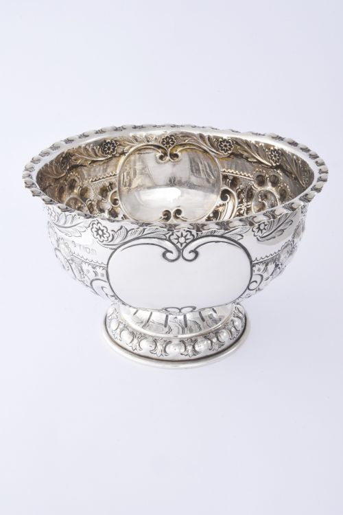fig 1. Large Antique Silver Bowl 1896