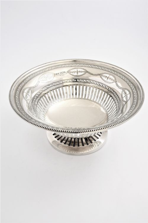 fig 1. Large Edwardian Silver Pedestal Bowl 1906