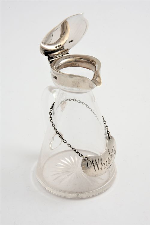 Antique Silver Mounted Whisky Noggin (1904) & Label (1916)