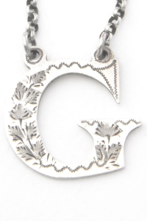fig 1. Victorian Sterling Silver Decanter Label (G for Gin) – 1843