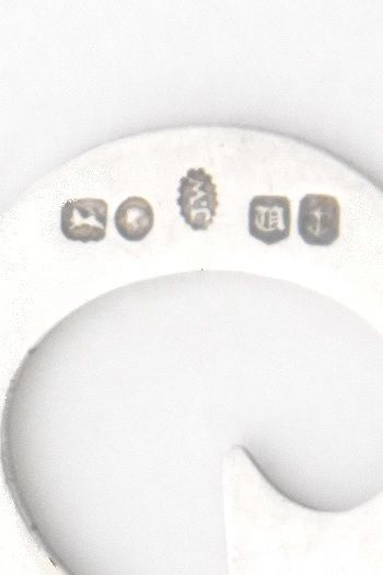 fig 2. Victorian Sterling Silver Decanter Label (G for Gin) – 1843