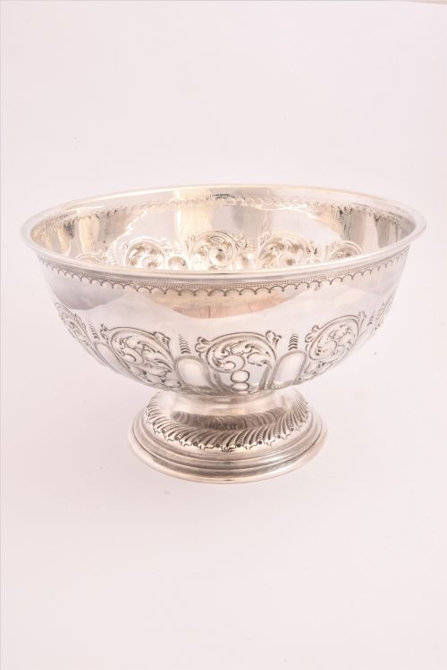 Large Edwardian Antique Silver Bowl 1908