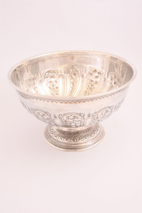 fig 1. Large Edwardian Antique Silver Bowl 1908