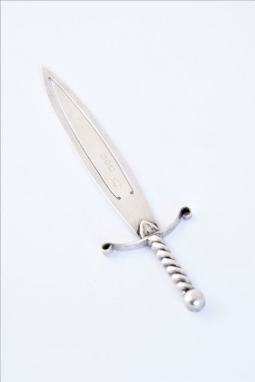 fig 1. Victorian Antique Silver Bookmark – Sword -1888