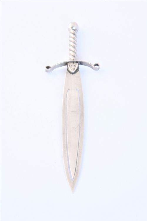 fig 3. Victorian Antique Silver Bookmark – Sword -1888