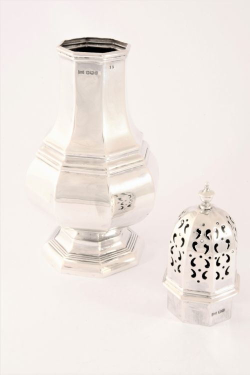 fig 1. Large Antique Silver Sugar Shaker 1918