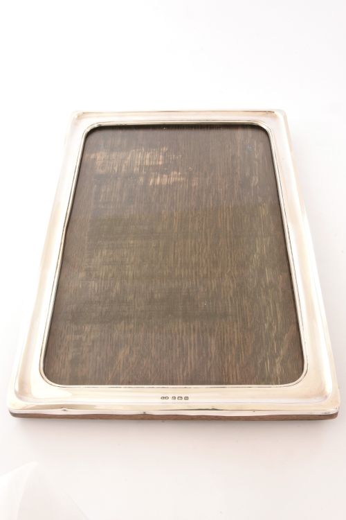 fig 4. Large Antique Silver Mounted Oak Backed Photo Frame 1919