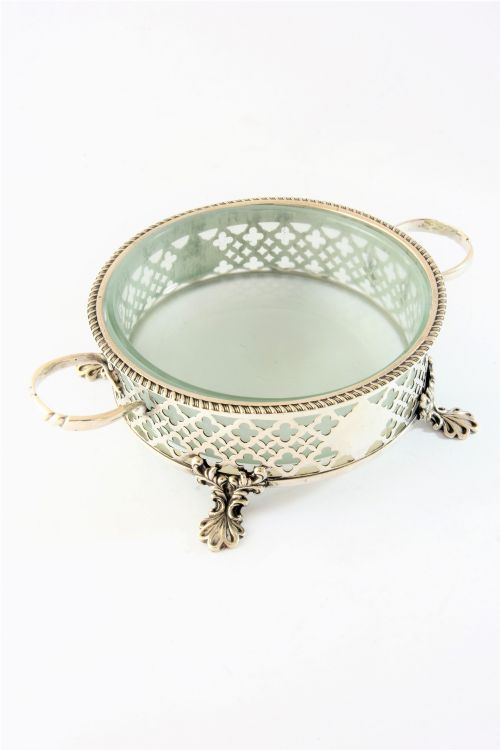 fig 2. Antique Silver Butter Dish with Glass Insert 1912