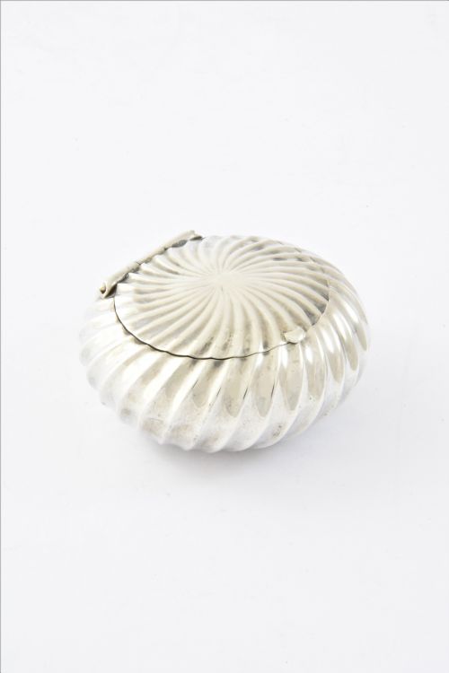 fig 1. Round Victorian Antique Silver Pill Box 1890