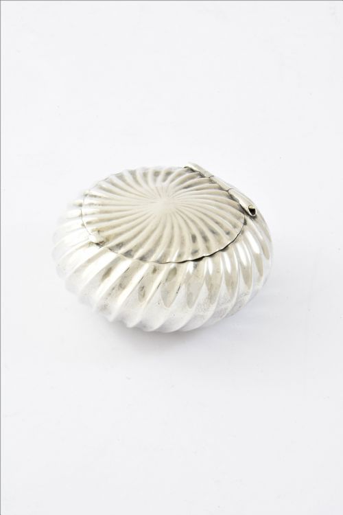 fig 2. Round Victorian Antique Silver Pill Box 1890