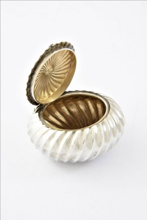 fig 3. Round Victorian Antique Silver Pill Box 1890
