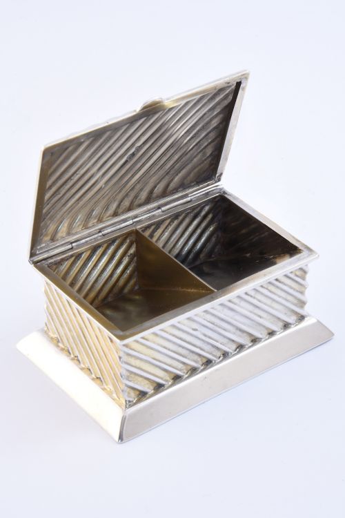 fig 2. Victorian Antique Silver Double Stamp Box – 1895