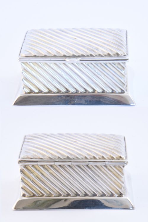 fig 3. Victorian Antique Silver Double Stamp Box – 1895